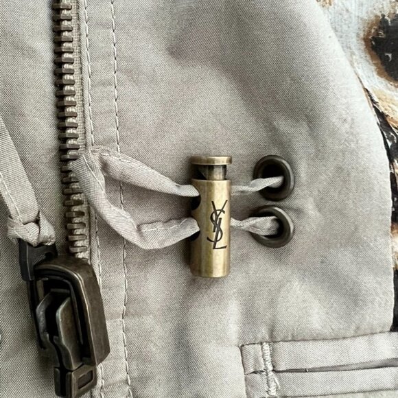 Yves Saint Laurent reversible beige animal print spring jacket - Picture 8 of 8